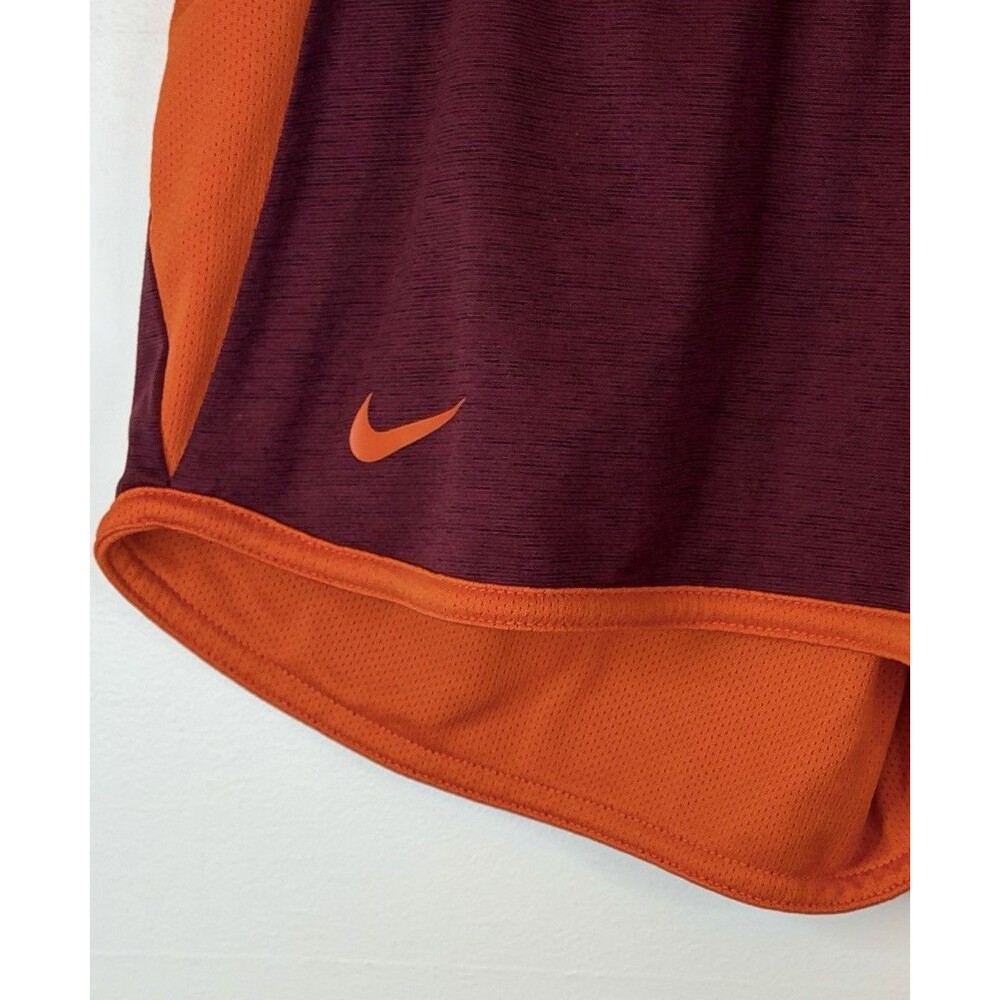 VIRGINIA TECH Hokies Women Med Maroon Nike DriFit Running Athletic Shorts Lined - Picture 5 of 10